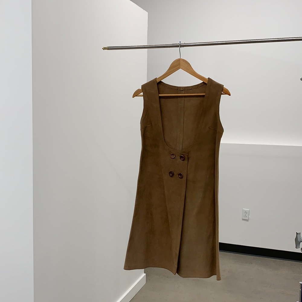 Vintage MOD suede shift dress sz SM